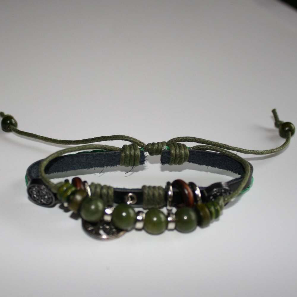 Connemara Marble Tree of Life hippie bracelet